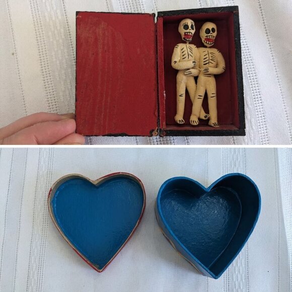 DIA DE LOS MUERTOS Set of 6 Assorted Altar Skeleton Halloween Miniatures 3-6" - Picture 4 of 5